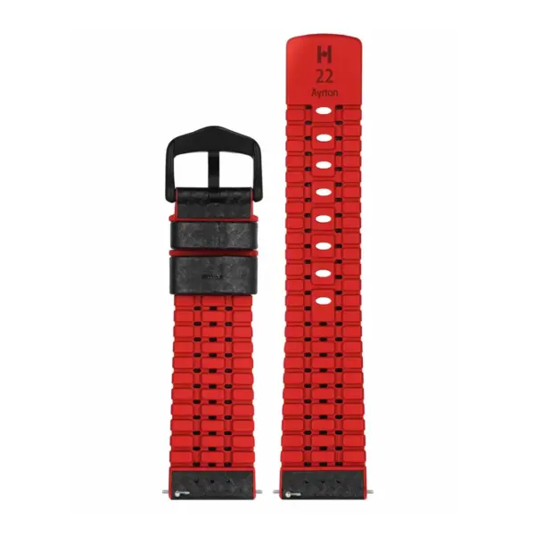 HIRSCH Ayrton - Performance Watch Strap - Black/Red - Image 3