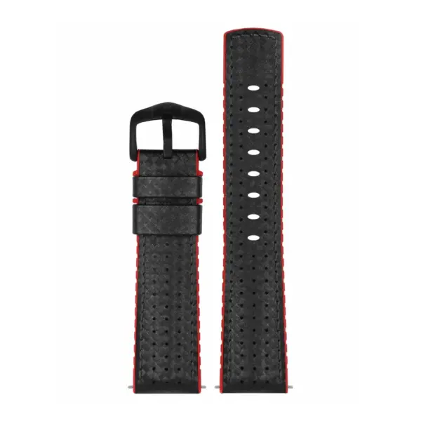 HIRSCH Ayrton - Performance Watch Strap - Black/Red - Image 2