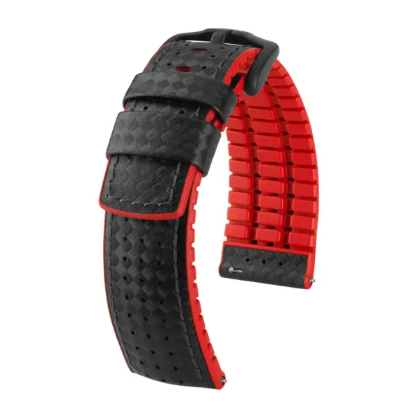 HIRSCH Ayrton - Performance Watch Strap - Black/Red