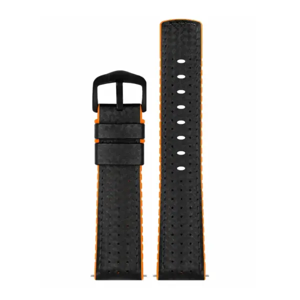 HIRSCH Ayrton - Performance Watch Strap - Black/Orange - Image 2