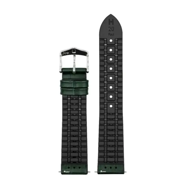 HIRSCH Paul - Alligator Grain Performance Watch Strap - Dark Green - Image 3